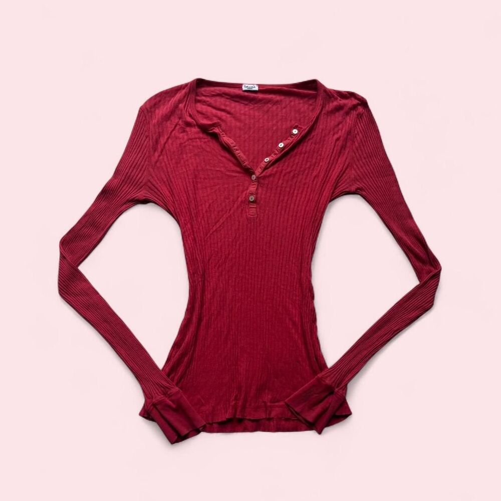 Splendid Women's Red and Burgundy Shirt